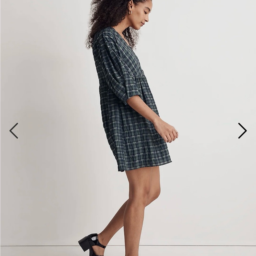 Madewell | Marianna Puff-Sleeve Plaid Mini Dress